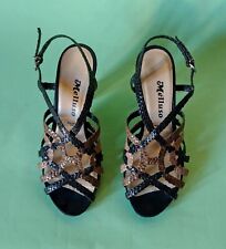 sandali melluso eleganti  numero 37 made in Italy color Nero e Beige Vero Cuoio