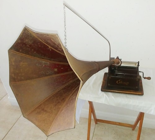 Fonografo edison maroon gem - fonografo,