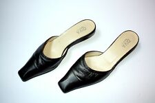 Sandali decoltè in PELLE NERA eleganti da sera usati - tacco basso - n.36