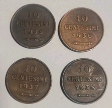 LOTTO 4 MONETE DA 10 CENTESIMI