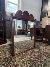 Antico Specchio da Parete Pesante Chippendale Intagliato Cornice Legno Scorrevole 40x26,5 B4