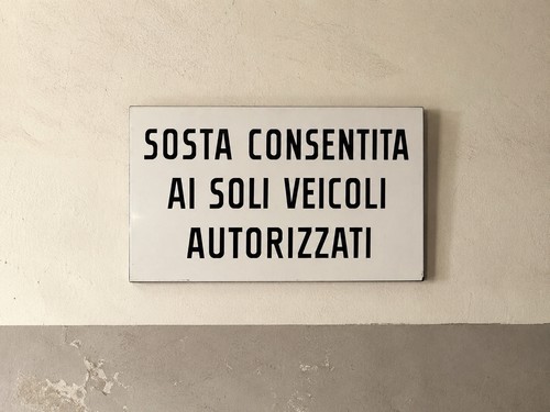 Targa smaltata sosta - targa,