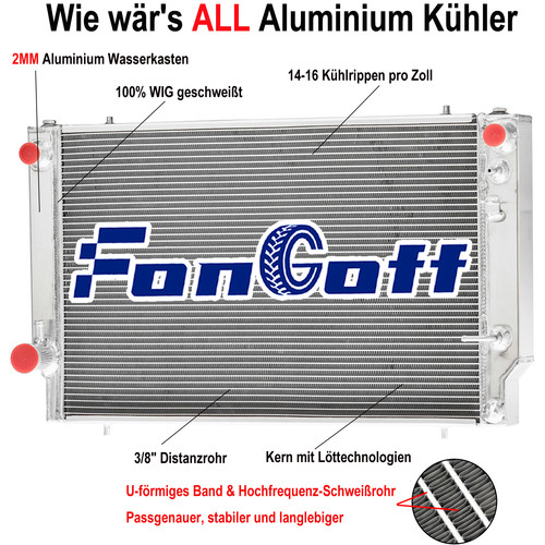 Reihig aluminum kühler - 3-reihig, für