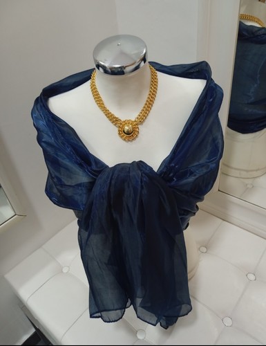 Stola organza coprispalle blu - stola,