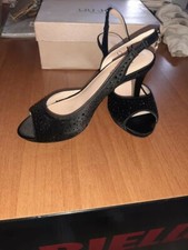 SCARPE DECOLTE' DONNA LIU JO' TG 36 NERO/RASO/STRASS....BELLISSIME...NUOVE... 