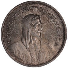 Switzerland - 5 Francs - 1954