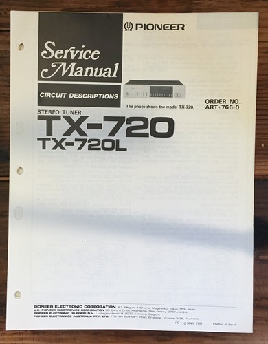 Pioneer 720 sintonizzatore - pioneer, tx-720