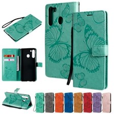 Custodia in pelle PU per Samsung S20 S21 S22 A51 A71 3D con farfalla in rilievo
