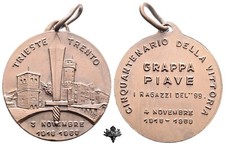 TRENTO TRIESTE Cinquantenario Vittoria Grappa Piave 1918 1968 WW1 Medaglia