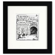 Bizarro, "Tunnel of Boredom" è un disegno originale incorniciato a penna e inchiostro di Dan Pirar