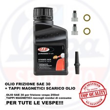 OLIO SAE 30 MOTORE TRASMISSIONE VESPA SIP + TAPPI MAGNETICI scarico olio