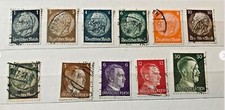 DEUTSCHES REICH - GERMANIA 1933 / 1941 9 valori usati  Hitler, Hinderburg