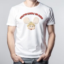 Maglietta LUCIO CORSI Volevo essere un duro 100% cotone topo gigio uomo unisex