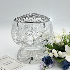 Vasetto portafiori antico in cristallo vetro silver plated ciotola porta fiori