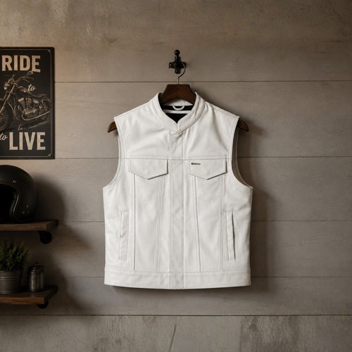 Gilet pelle bianco per - in,