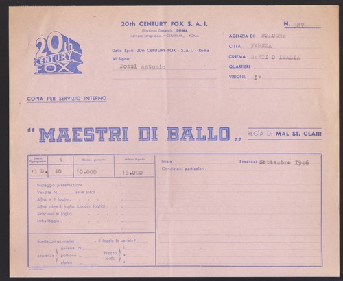 Lettera intestata fattura 20th - intestata,