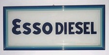 Esso Insegna Logo Esso Diesel In Quadretto Anni 70 80 Vintage 33x14 Cm Raro