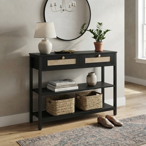 Elegante tavolo consolle nero - tavolo,