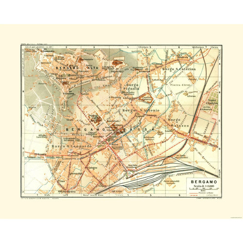 Mappa storica bergamo italia - storica,
