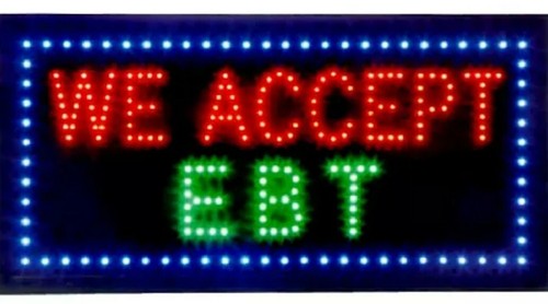 Insegna led accettiamo ebt - led,