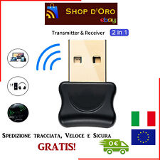 ADATTATORE BLUETOOTH 5.0 USB RICEVITORE Trasmettitore Wireless chiavetta Mouse