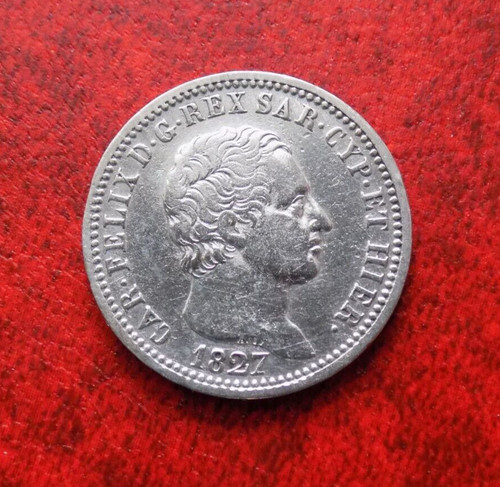 Lira 1827 zecca genova - di,