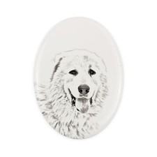 Mastino dei Pirenei lapide con foto di cane Art-Dog