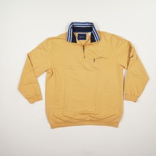 Felpa uomo BABISTA taglia 58 giallo senape maglione pullover colletto manica lunga cotone