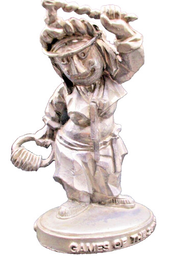 Coppia statuette peltro - coppia, cm