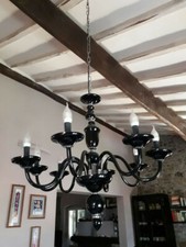lampadario nero 8 luci led