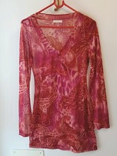 PROMOD- Mini abito o tunica in tessuto paisley in tulle elasticizzato. Nuova