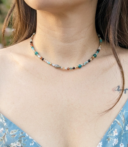 Collana pietre preziose - , boho