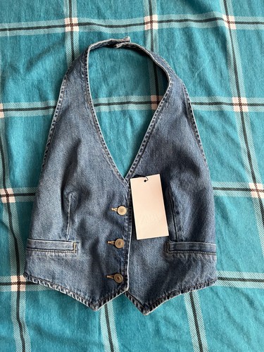 Top denim zara trf - top,