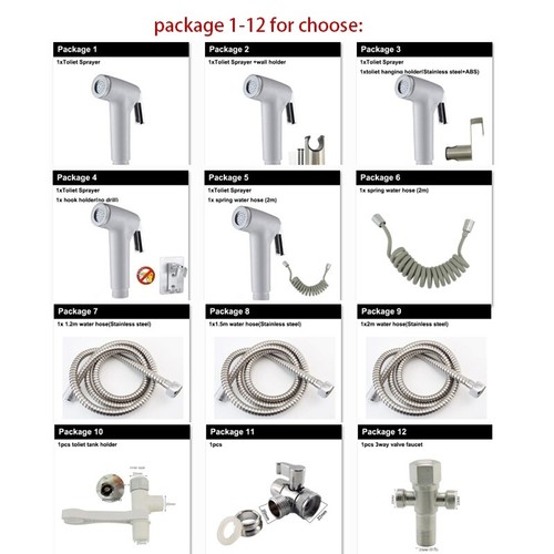White abs handheld bidet - white,