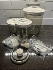 FoodSaver Bidoni Guarnizione Sottovuoto Lumaca con Coperchi e Tubi Colore Fumo Set di 3