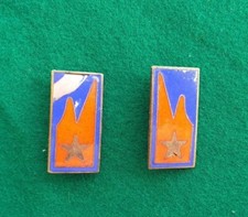 Coppia mostrine metalliche estive da camicia anni '60 Carristi