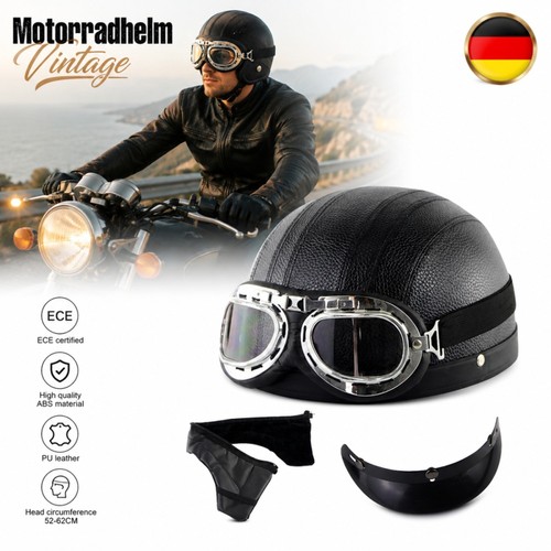 Mezzo casco vintage pelle - mezzo,