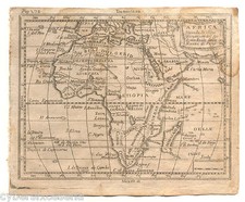 AFRICA carta geografica Buffier originale circa 1750