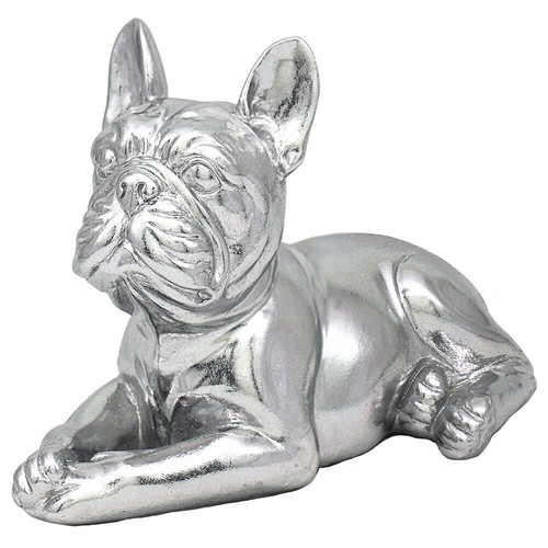 French bulldog statue - bulldog, silver
