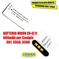 BATTERIA NIKON EN-EL11 680mAh PER Coolpix S01, S550, S560