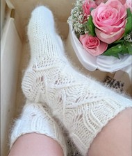 Calze angora lavorate a mano