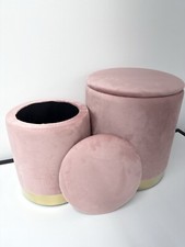 Set pouf contenitore velluto - 2,