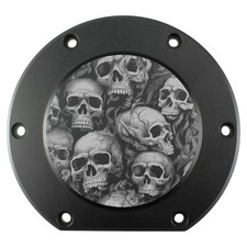 Coperchio motore destro posteriore - Skull Party - Nero → Yamaha XVS 1300 Custom