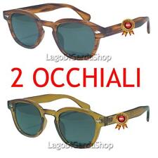 2 PAIA OCCHIALI DA SOLE UOMO JOHNNY DEPP VERDE STILE MOSCOT Ottima qualità promo
