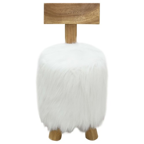 Sgabello bianco legno - bianco,