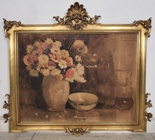 ANTICO QUADRO DIPINTO ACQUERELLO G. Lentini EPOCA 1937 NATURA MORTA vaso fiori