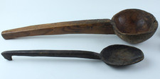 GRANDE MESTOLO + CUCCHIAIONE : INTAGLIATI IN LEGNO, ARTIGIANATO VINTAGE.