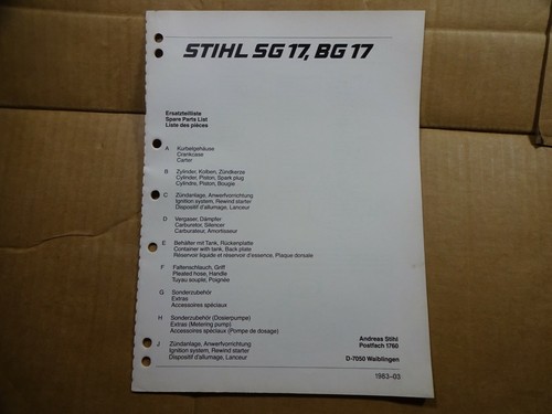 Catalogo ricambi spruzzatore