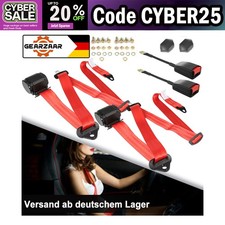 2 SET 3 punti cintura automatica cintura di sicurezza universale ROSSO m frusta cintura TÜV