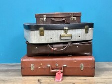 LOTTO MISTO VALIGE ANTICHE CARTONE PELLE VIAGGIO TRENO NAVE ROSSO VERDE MARON